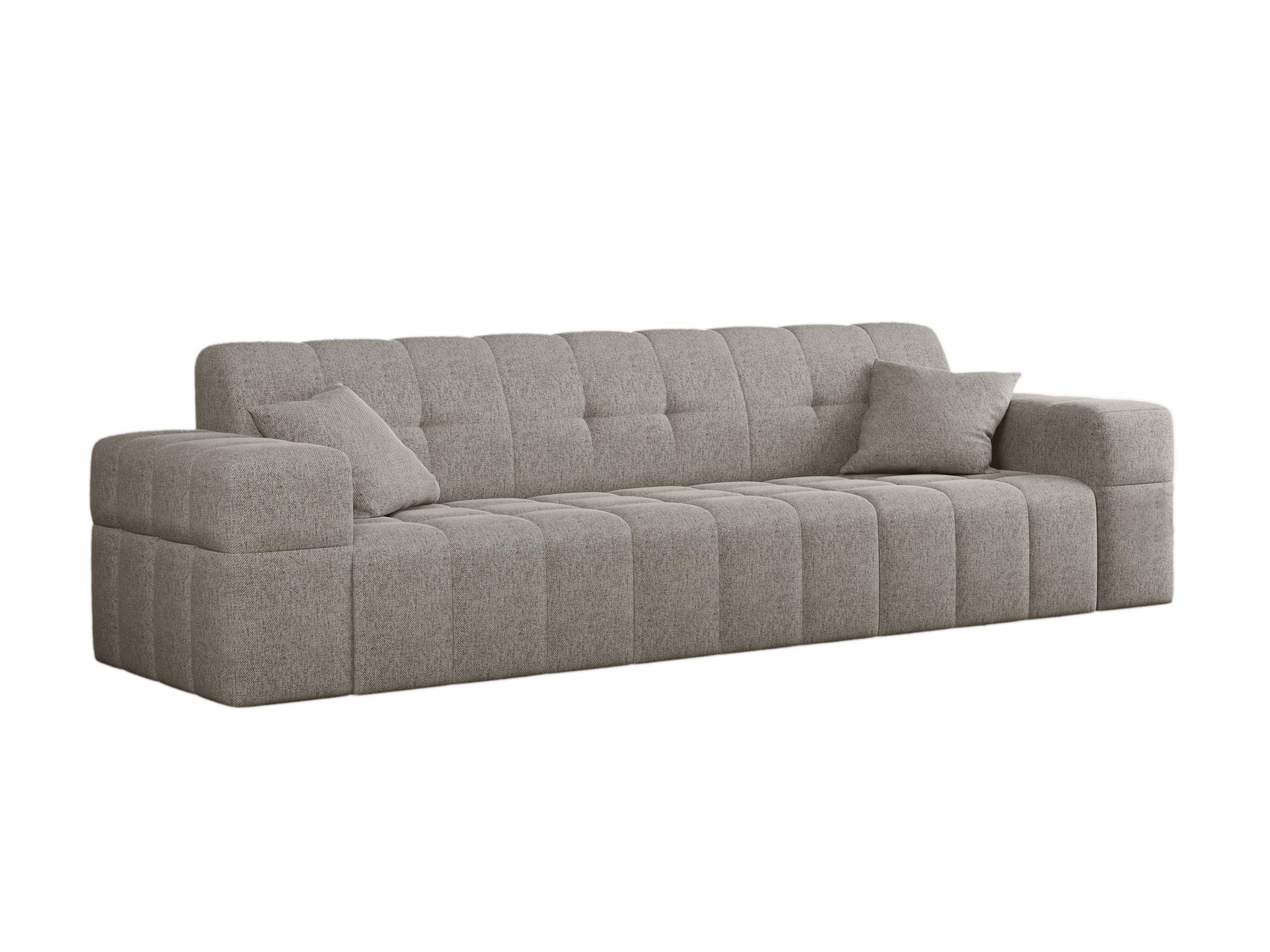 SOFA 3-Sitzer NIMES Stoff Verita Warmbeige - Cappuccino, Holz (245/82/92cm) - Kaiser Möbel