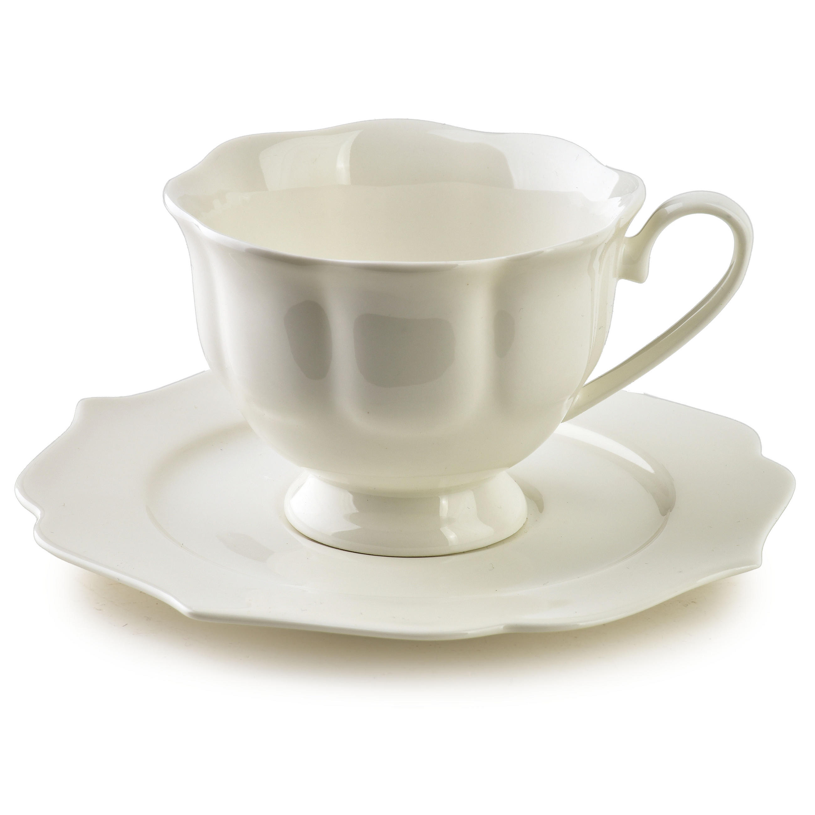 TASSEN-SET Isabelle 6-tlg Weiß - Weiß, Keramik (0.2L) - Mondex
