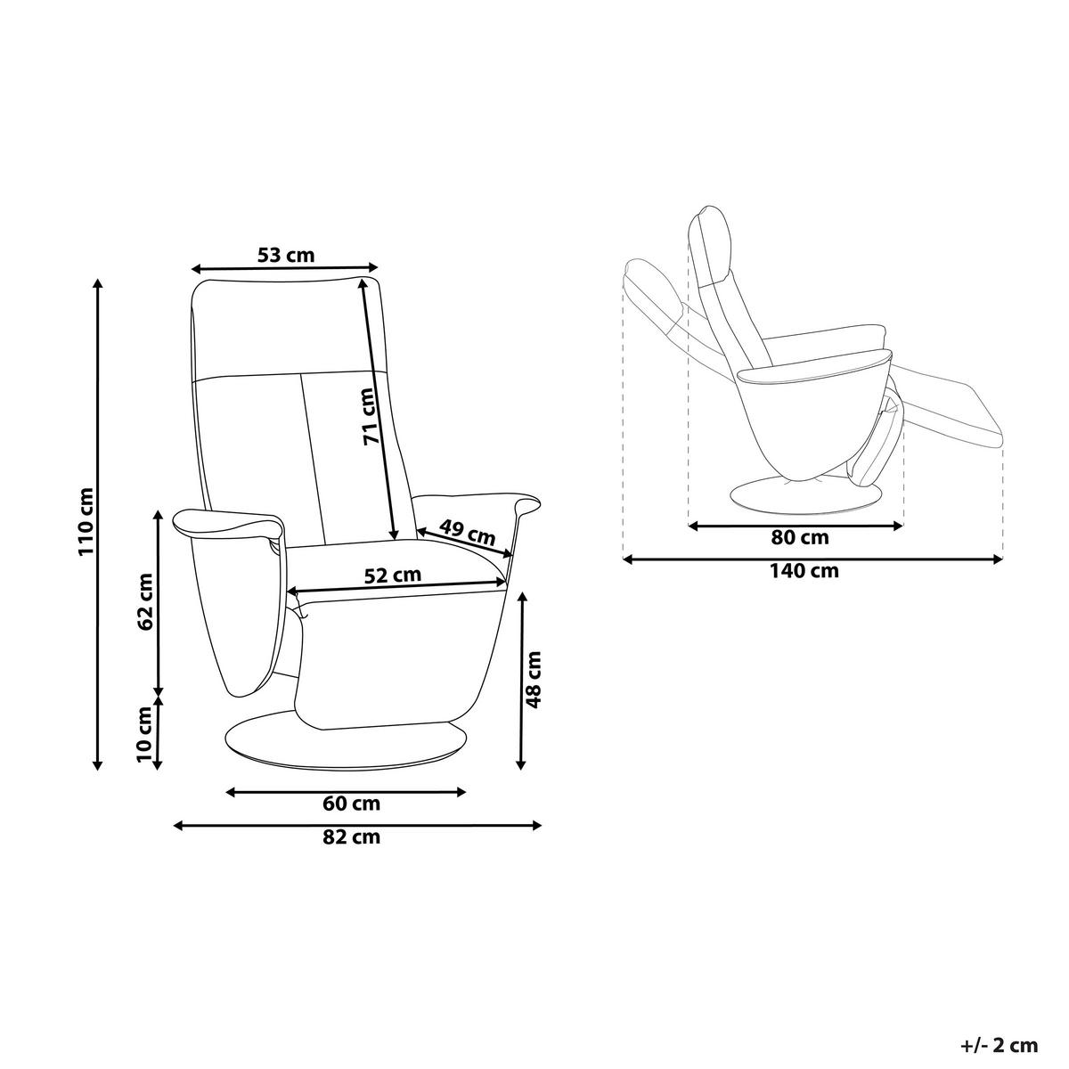 RELAXSESSEL Kunstleder Grau elektrisch verstellbar Prime - Grau, Textil/Metall (82/113/80cm) - Beliani