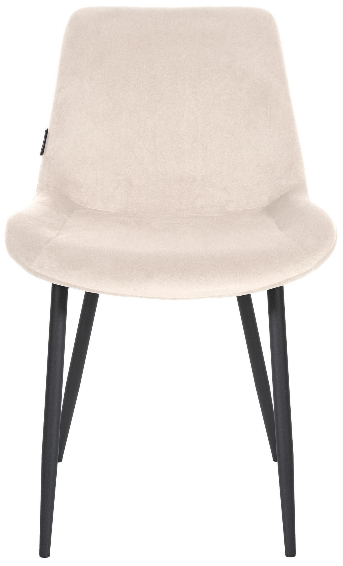 STUHL Samt creme - Creme/Schwarz, Textil/Metall (51/80/60cm) - CLP