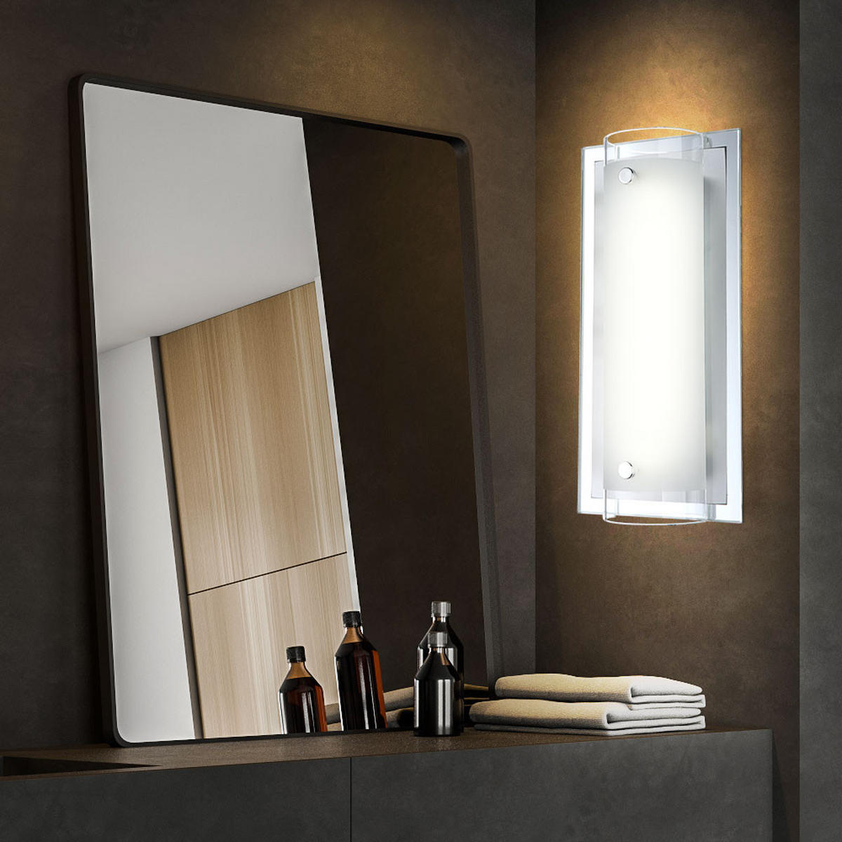 LED WANDLEUCHTE Metall Chrom Silber - Silberfarben, Metall (12/8.5/25cm) - Globo Lighting