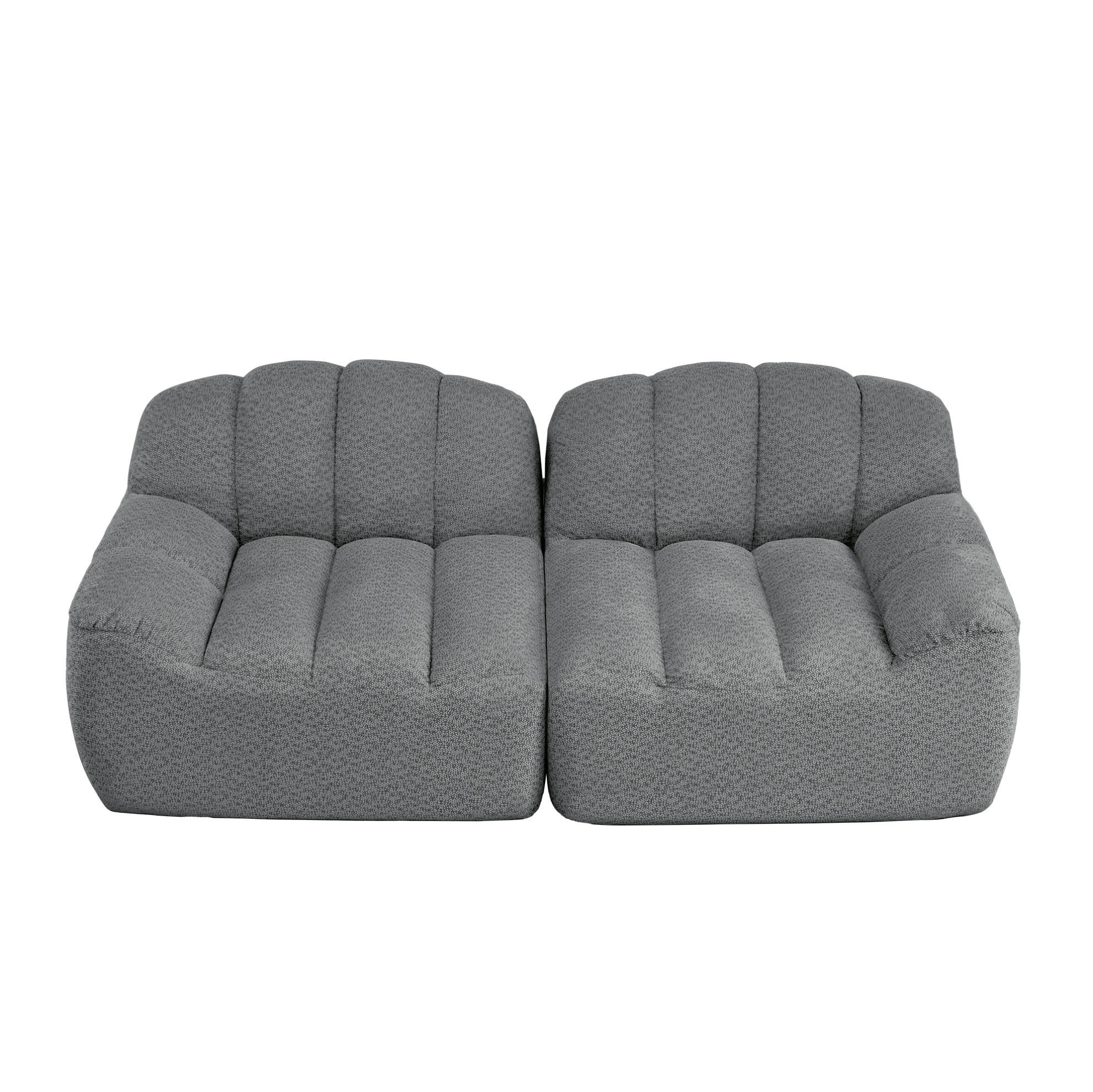 2-SITZER Sofa aus granuliertem Fleece mit modularer Form Grau - Grau, Textil (104/79/210cm) - Modenvie