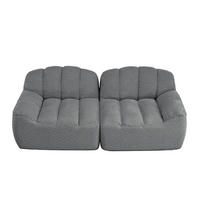 2-SITZER Sofa aus granuliertem Fleece mit modularer Form Grau - Grau, Textil (104/79/210cm) - Modenvie