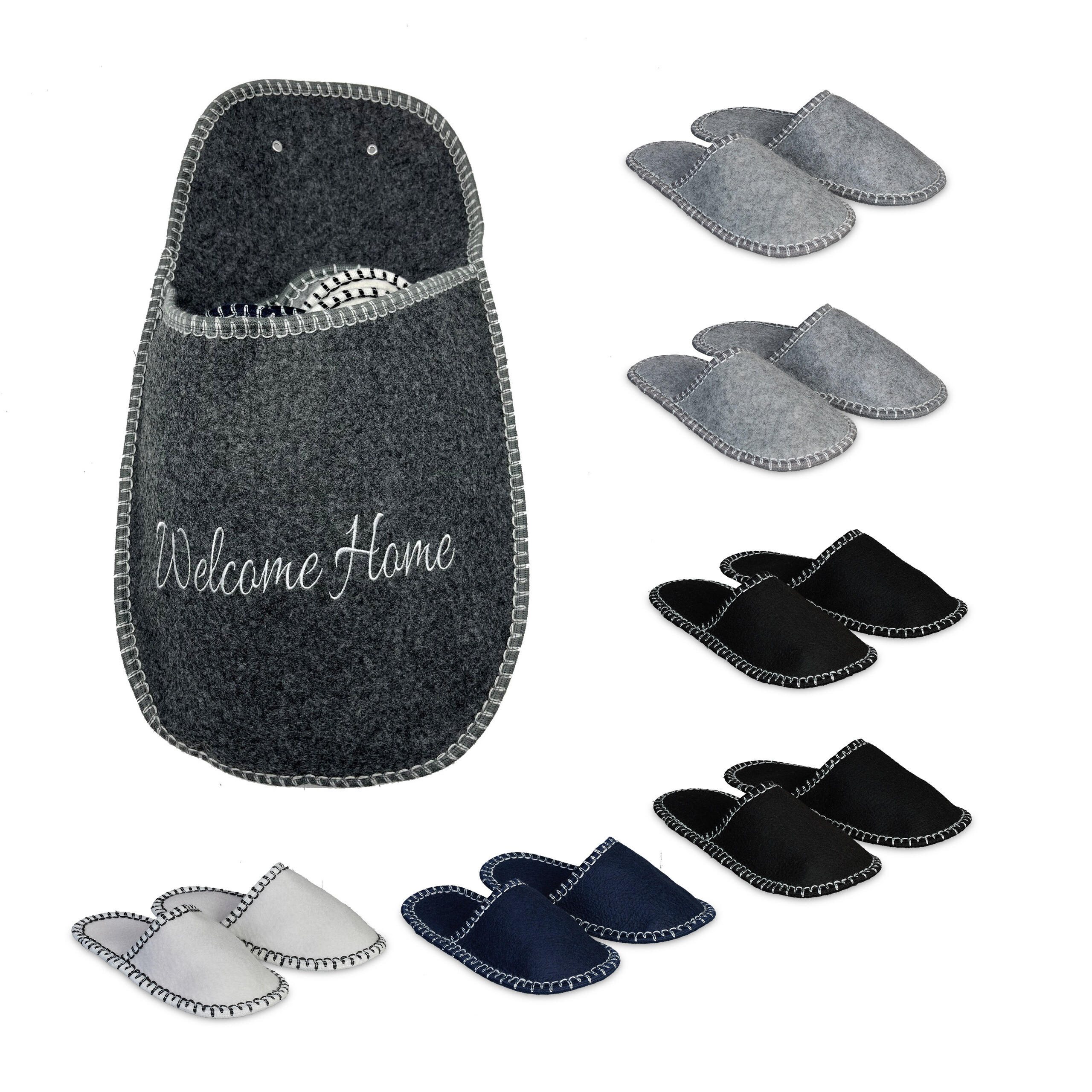 6XPANTOFLE pro hosty - různobarevná, textil (28/50/6cm) - Relaxdays