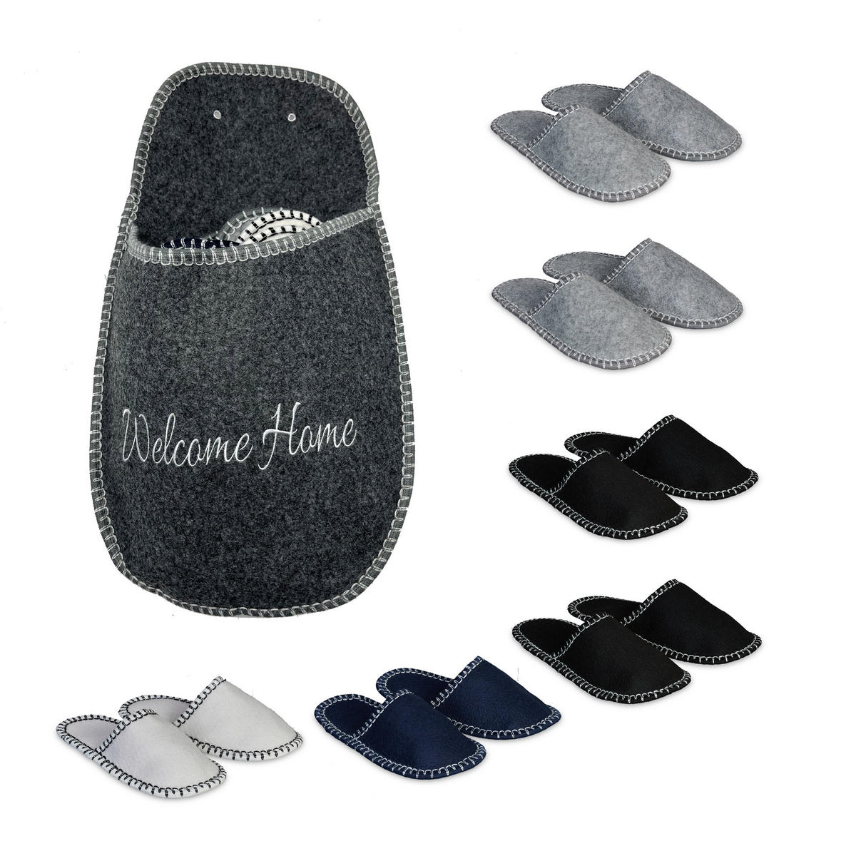 6XPANTOFLE pro hosty - různobarevná, textil (28/50/6cm) - Relaxdays