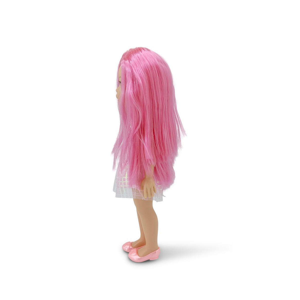 KINDERPUPPE Pretty Doll pink 33 cm, Kleidung, Haare, Schuhe, beweglich, Rollenspiel, ab 3 Jahren - Pink, Kunststoff (11/7/33cm) - Moni