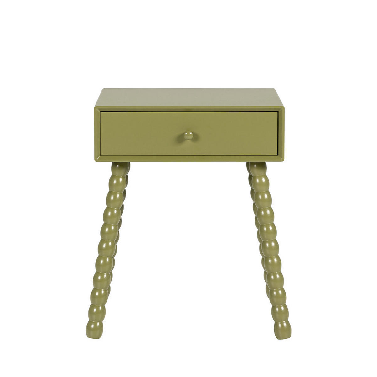 NACHTTISCH mit 1 Schublade aus Holz - Enko - Olivengrün - Olivgrün, Holz (44/50/35cm) - Drawer
