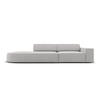 LINKES-SOFA Jodie aus strukturiertem Stoff hellgrau 3 Sitzplätze - Hellgrau, Textil (102/70/262cm) - Micadoni