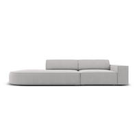 LINKES-SOFA Jodie aus strukturiertem Stoff hellgrau 3 Sitzplätze - Hellgrau, Textil (102/70/262cm) - Micadoni
