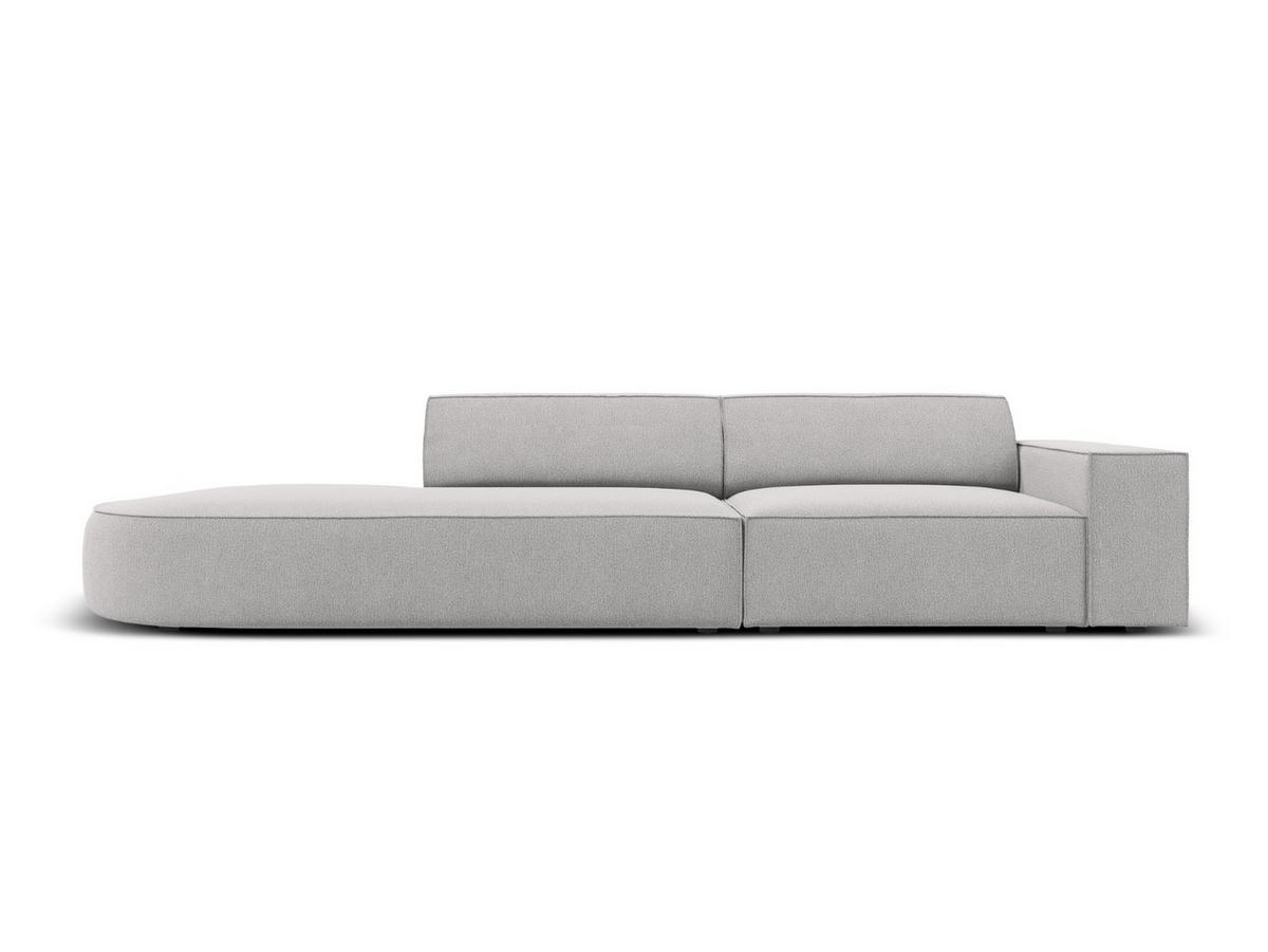 LINKES-SOFA Jodie aus strukturiertem Stoff hellgrau 3 Sitzplätze - Hellgrau, Textil (102/70/262cm) - Micadoni