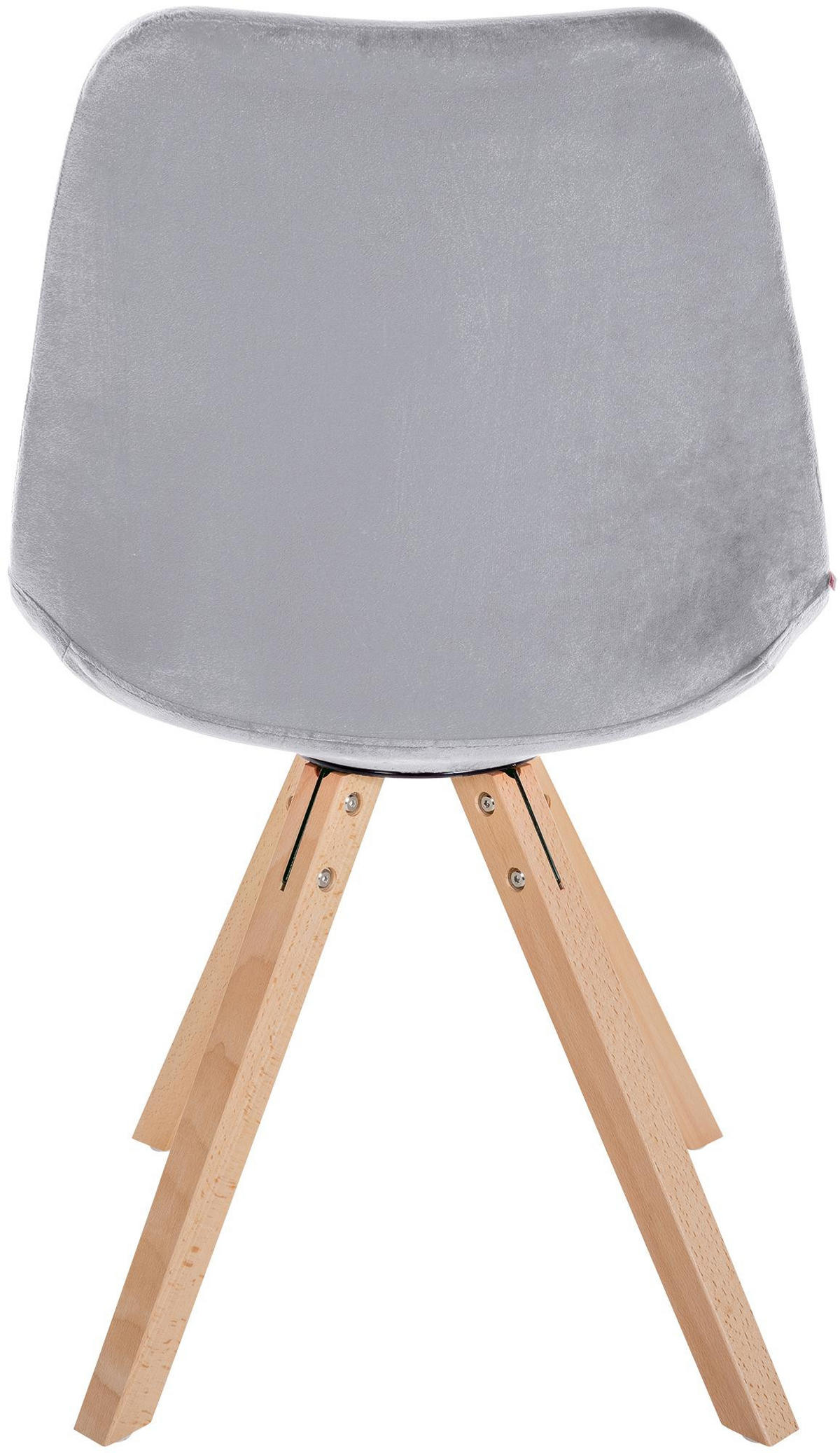 STUHL Samt hellgrau - Hellgrau/Naturfarben, Holz/Textil (48/81/54cm) - CLP
