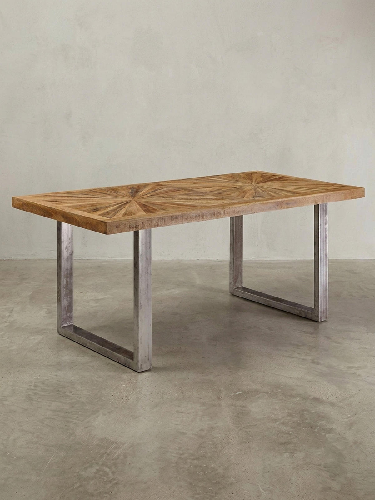 ESSTISCH Massivholz Edelstahlbeine Rustikal, Braun 200x100x76 cm - Anthrazit/Braun, Holz/Metall (100/200/76cm) - KADIMA DESIGN