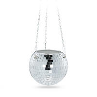 DISCOKUGEL-PFLANZENTOPF - Silberfarben, Glas/Metall (13cm) - Relaxdays