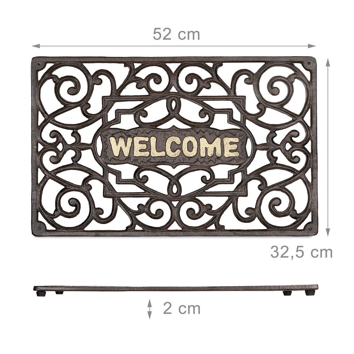 ROHOŽKA - hnědá, kov (52/32.5cm) - Relaxdays