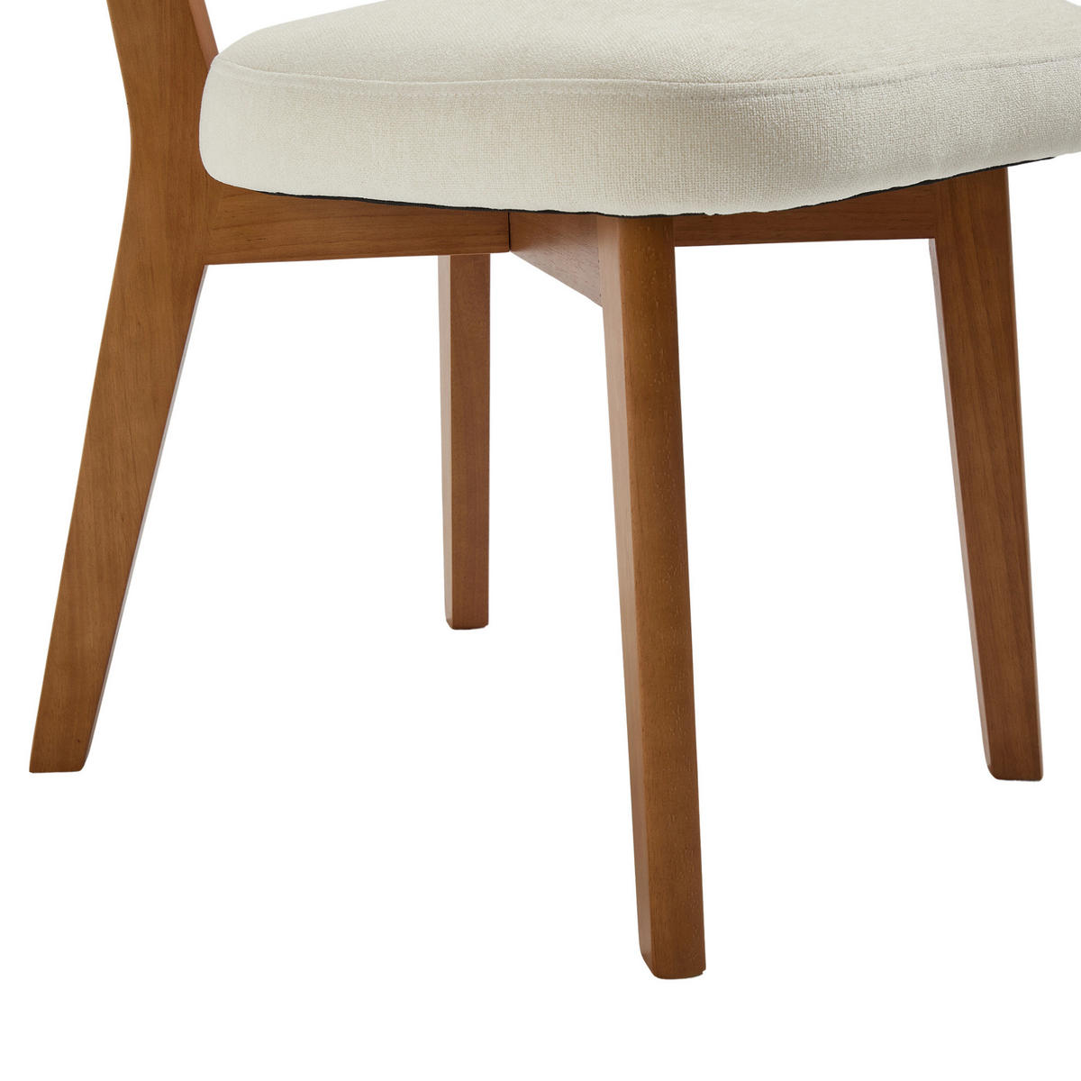 VIERFUSSSTUHL 54,5/47/77 cm beige aus Holz mit Polsterung - Beige, Holz (47/77/54.5cm) - OKWISH