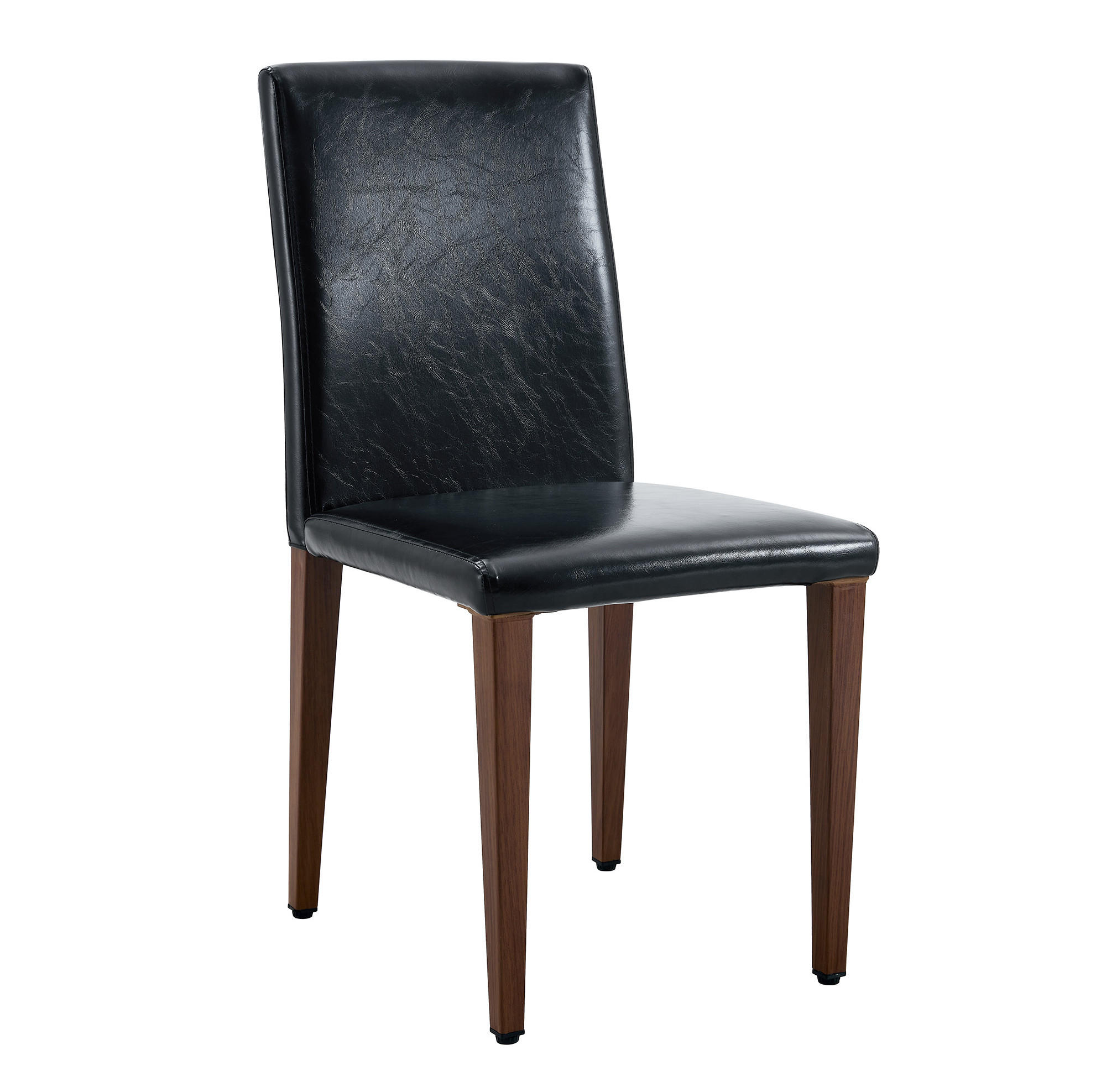 ESSZIMMERSTUHL 4er-Set 90 cm PU-Leder Schwarz Nussbaumoptik - Schwarz, Metall (47/90/41cm) - Meubliv