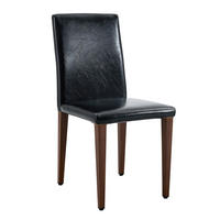 ESSZIMMERSTUHL 4er-Set 90 cm PU-Leder Schwarz Nussbaumoptik - Schwarz, Metall (47/90/41cm) - Meubliv