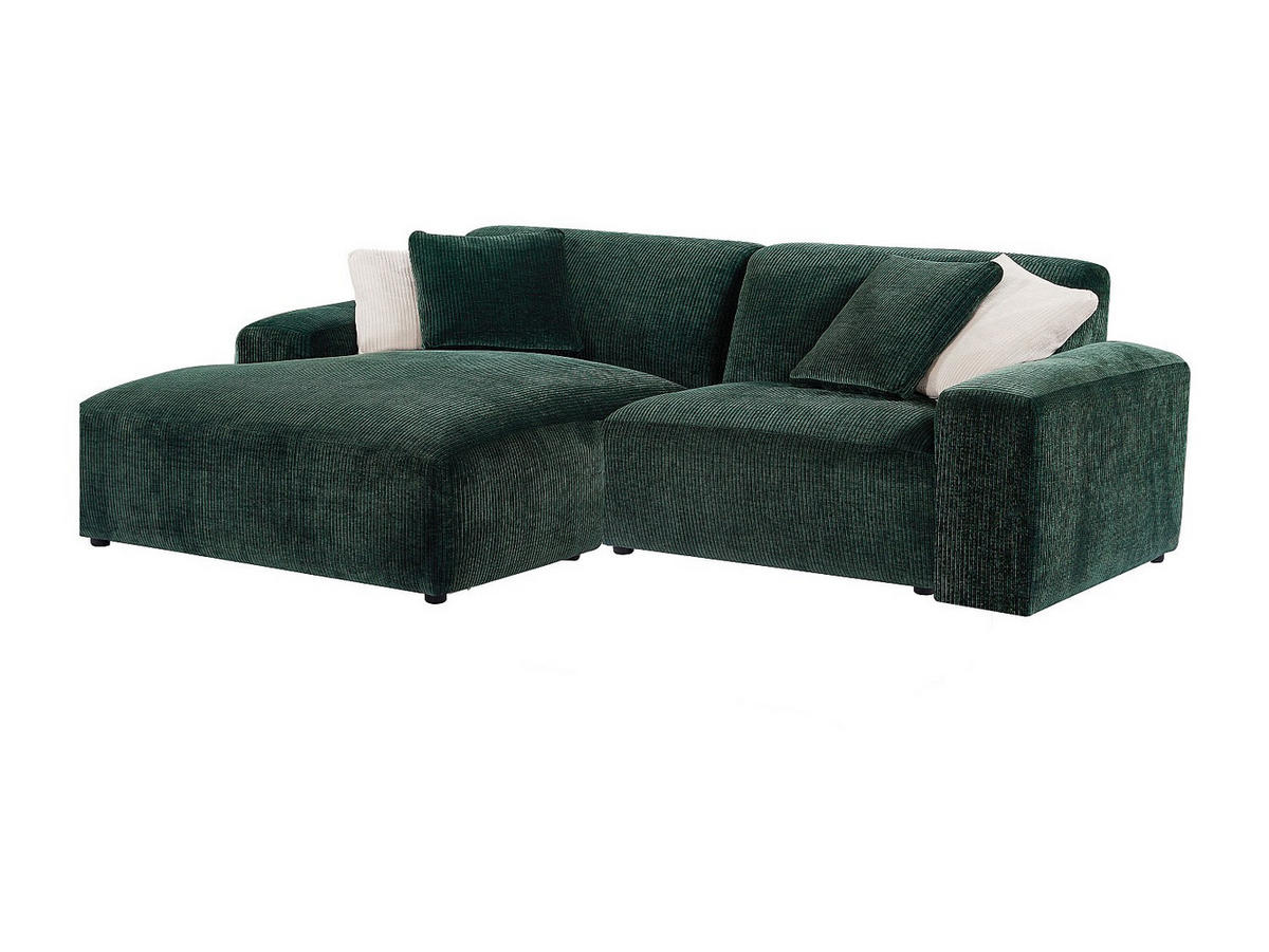 SOFA - 4 Personen - samt - tannengrün Tirono - Waldgrün, Kunststoff/Textil (254/80/161cm) - Vente-Unique