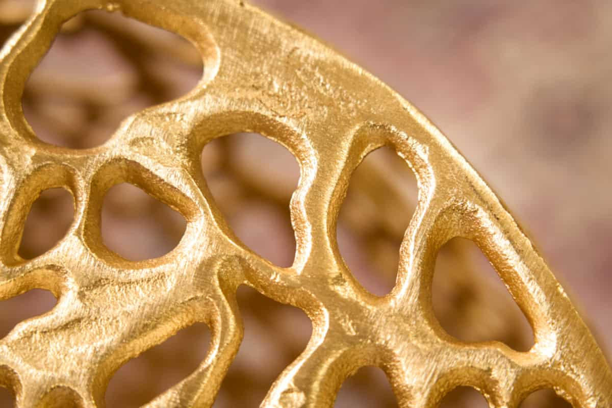 COUCHTISCH ABSTRACT LEAF rund Gold 53cm - Goldfarben/Schwarz, Metall (53/53/38cm) - riess-ambiente