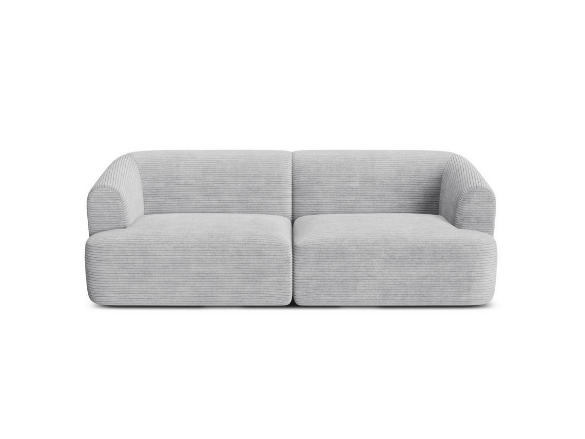 MODULARES-SOFA Campi aus Cord silber 3 Sitzplätze - Silberfarben, Textil (90/70/220cm) - Cosmopolitan Design