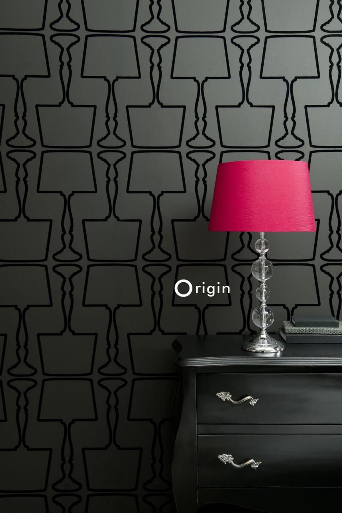 TAPETE Lampen 52 cm x 10.05 m - Schwarz, Papier (52/1000cm) - Origin Wallcoverings