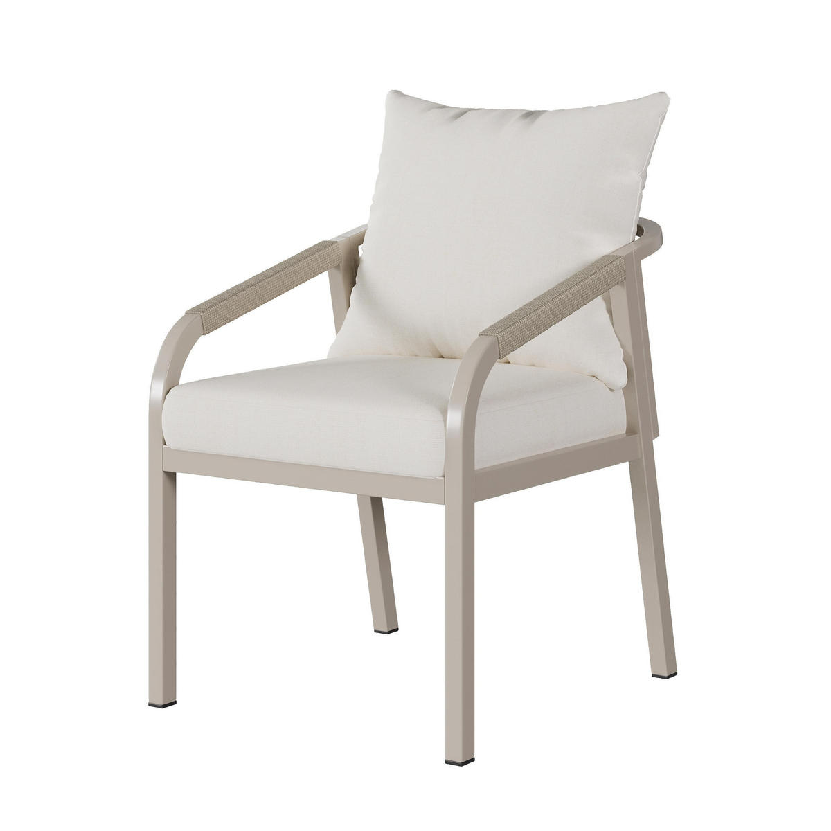 GARTENMÖBEL-SET für 4 Personen, Khaki + Beige - Beige, Metall - KOMHTOM