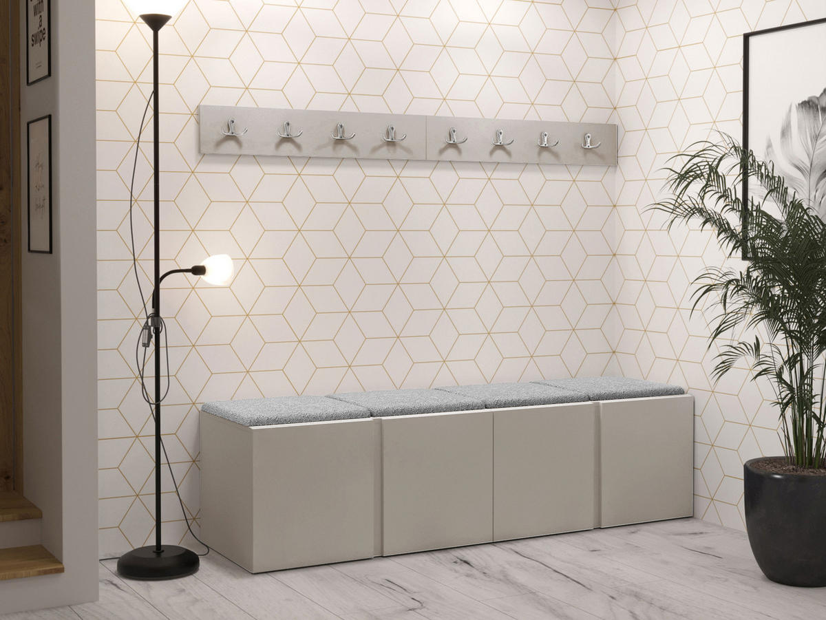 GARDEROBEN-SET Orion VII - Kaschmir/Hellgrau, Holzwerkstoff/Kunststoff (168/42/46cm) - MIRJAN24