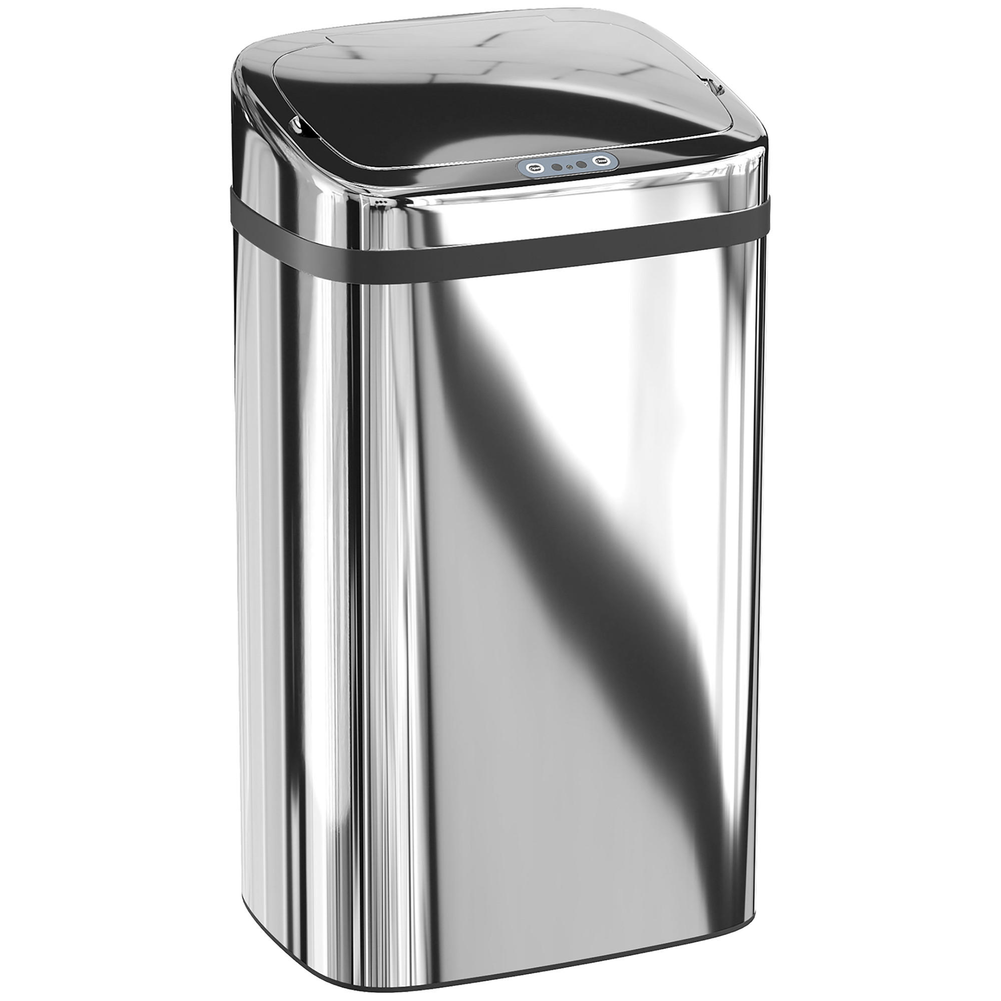 SENSOR-MÜLLEIMER ABS Edelstahl Silber - Silberfarben, Metall (25/57.5/33cm) - HOMCOM