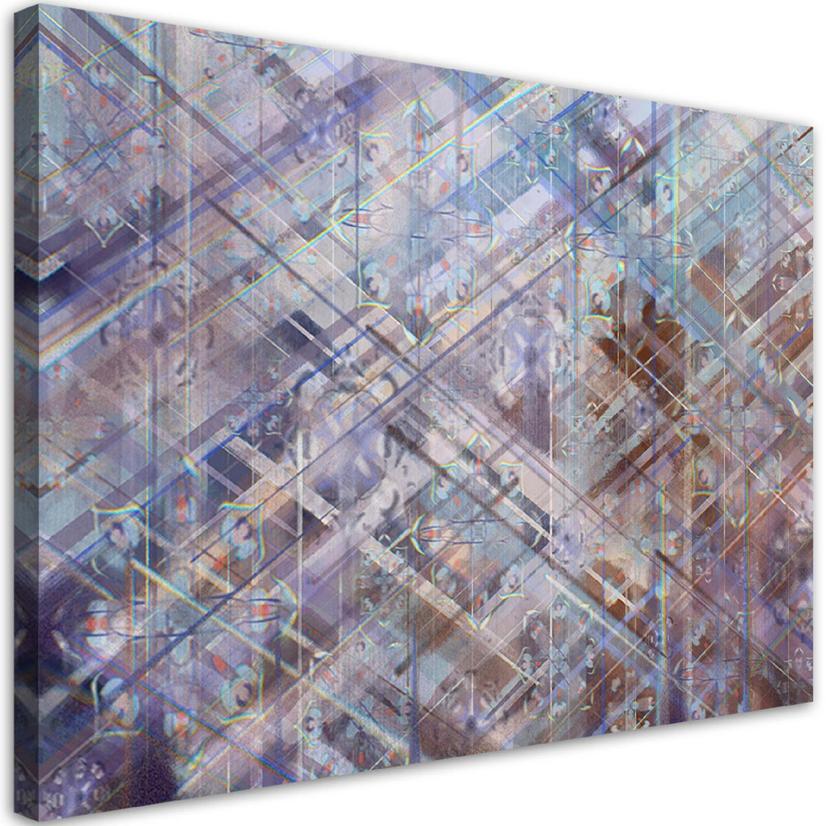 WANDBILD abstrakte geometrische formen - Blau, Textil (60/40cm) - Feeby