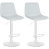 BARHOCKER 2er Set Lederlook weiß - Weiß, Textil/Metall (45/89/46cm) - CLP