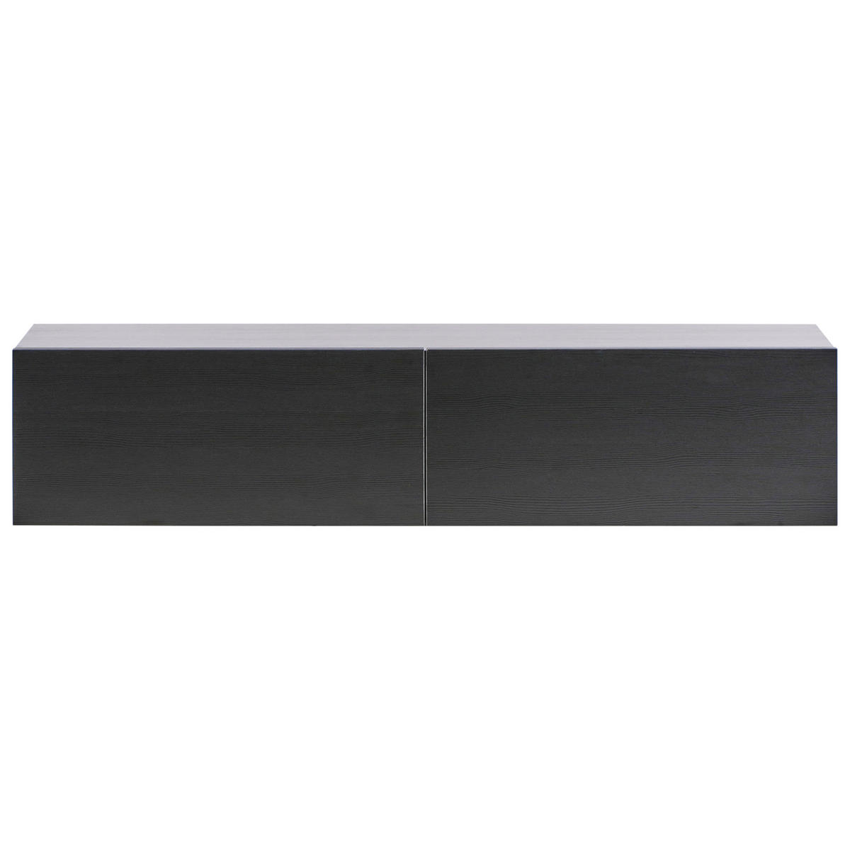 WANDMONTIERTER-TV-SCHRANK Schwarz Gladstone - Schwarz, Holzwerkstoff (140/30/32cm) - Beliani