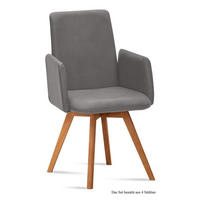 ARMLEHNSTUHL (4er-Set) Dilys 52x92x60 Eiche geölt/Grau - Eichefarben/Grau, Kunststoff (60/92/52cm) - 58aufmkessel