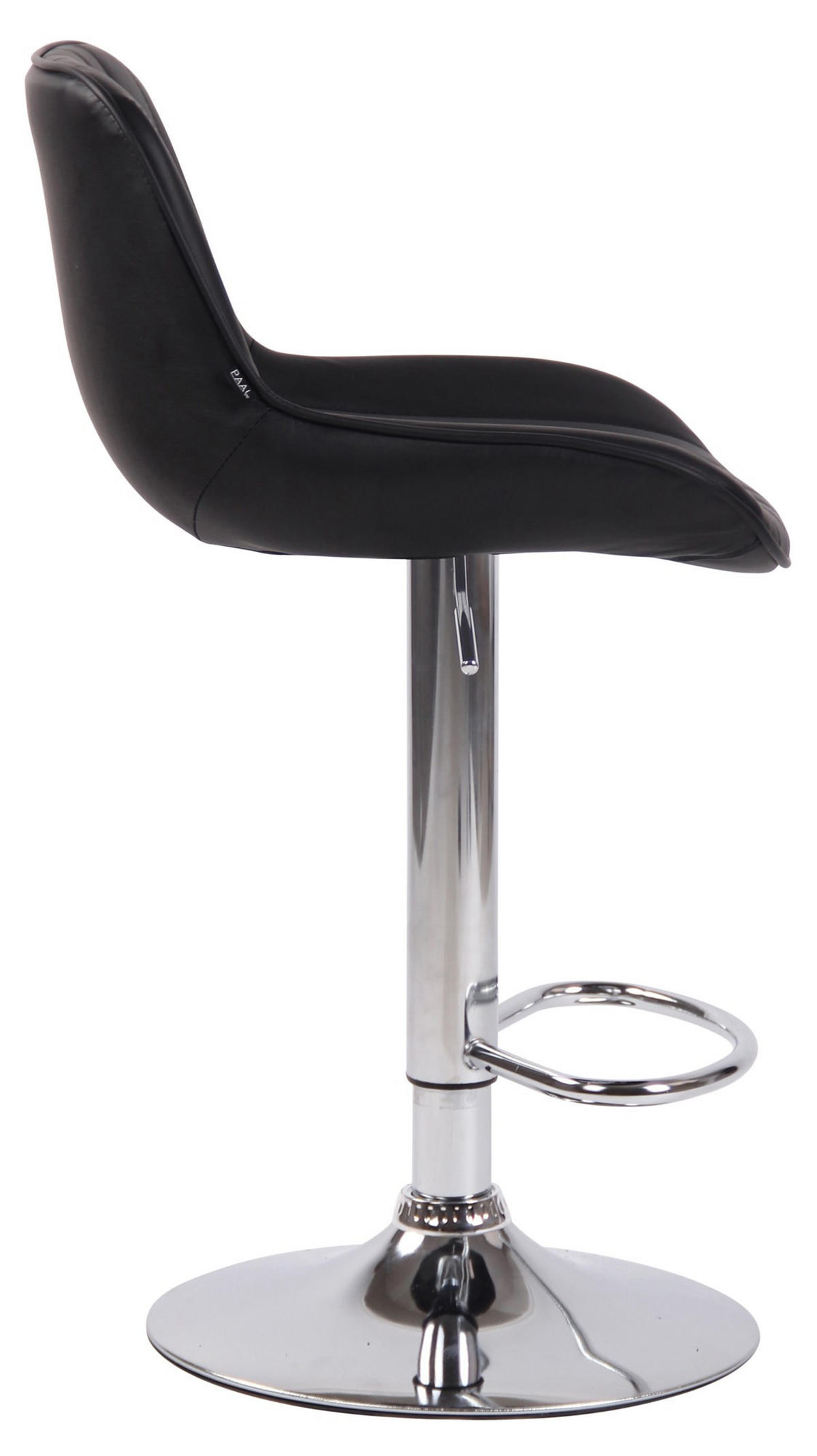 BARHOCKER Lentini Kunstleder 86-108x50x50 cm schwarz - Schwarz, Leder (50/86/50cm) - furnicato