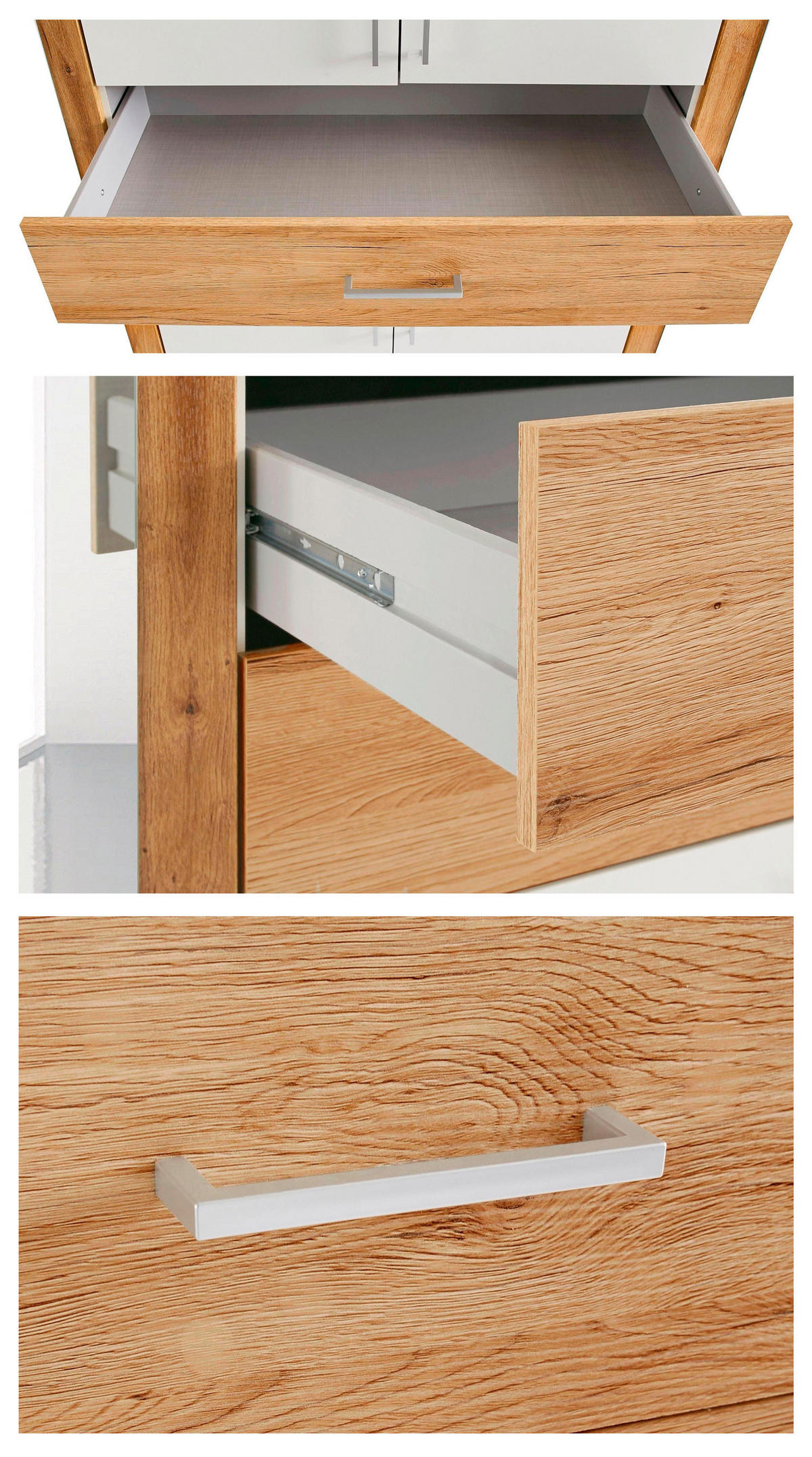 KLEIDERSCHRANK Diver weiß / Plankeneiche 270 / 58 / 207cm - Eichefarben/Weiß, Holz/Holzwerkstoff (270/207/58cm) - Wimex
