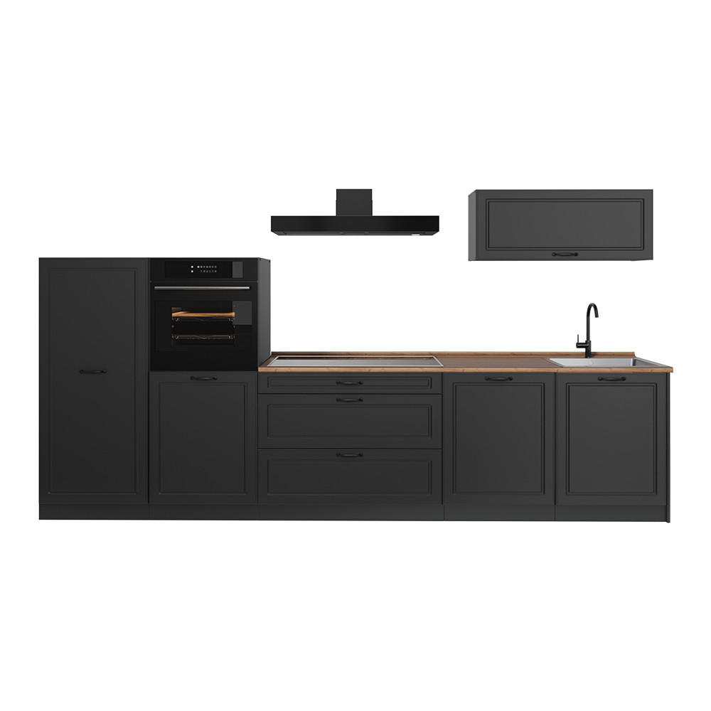 Vicco Küchenzeile Anthrazit, Anthrazit 340x143x60 cm
