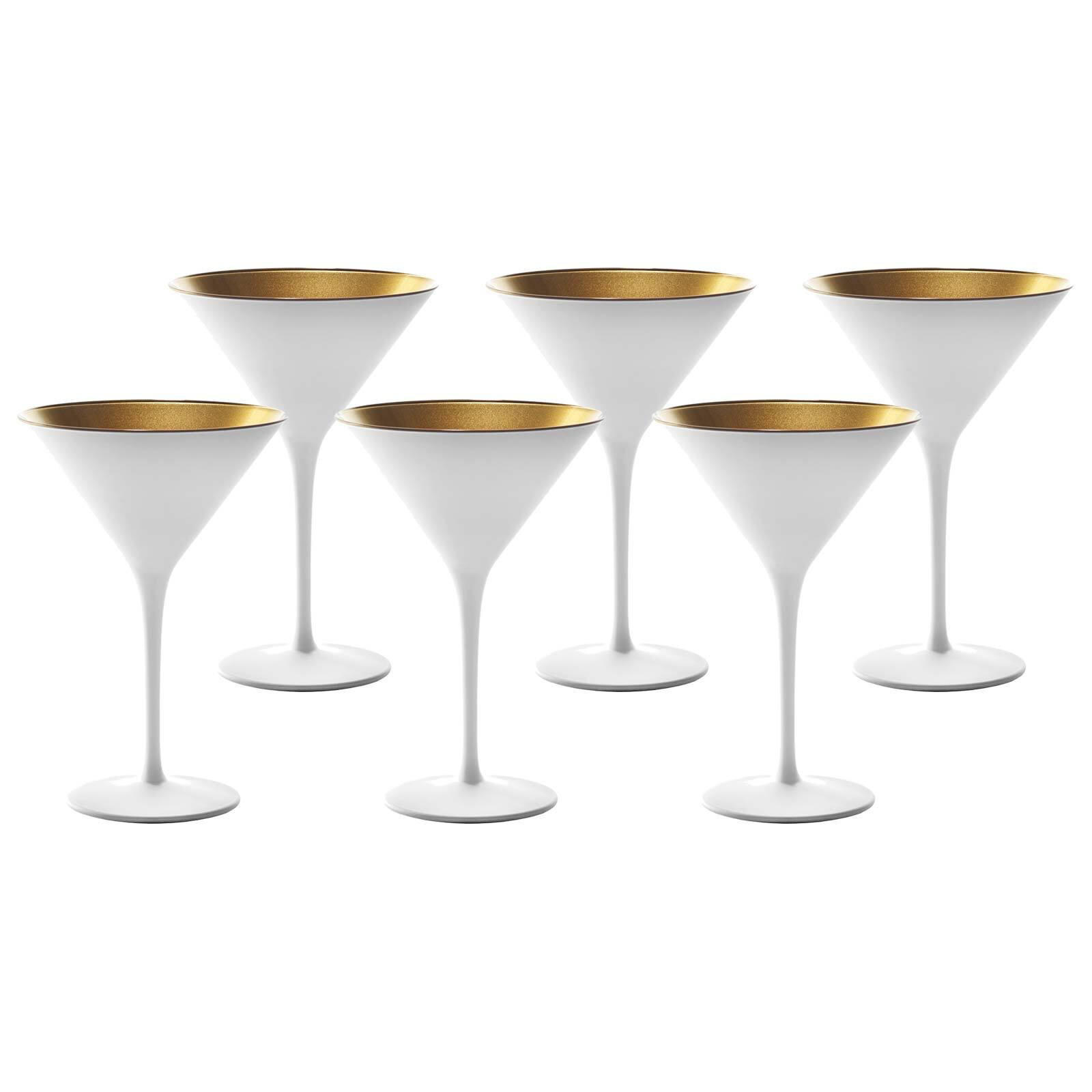 COCKTAILSCHALEN Elements Weiß-Gold 240 ml 6er Set - Goldfarben/Weiß, Glas (0.24L) - Stölzle Lausitz