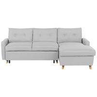 ECKSOFA Polsterbezug Hellgrau rechtsseitig Flakk - Hellgrau, Textil (232/147cm) - Beliani