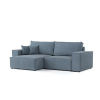 ROHOVÁ SEDAČKA CAVO, textil, Modrošedá - černá/šedohnědá, dřevo/kompozitní dřevo (255/148cm) - AltaBeds