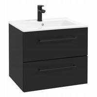 WASCHTISCHKOMBI 60cm mit Waschbecken schwarz - Schwarz, Holzwerkstoff (60/50/45cm) - Stamar