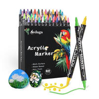 ACRYLSTIFTE Set 60 Farben Doppelspitze - Multicolor, Kunststoff (1/1/16.5cm)