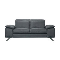 3-SITZER Sofa Genius Echtleder Anthrazit - Anthrazit, Leder/Metall (220/80/104cm)