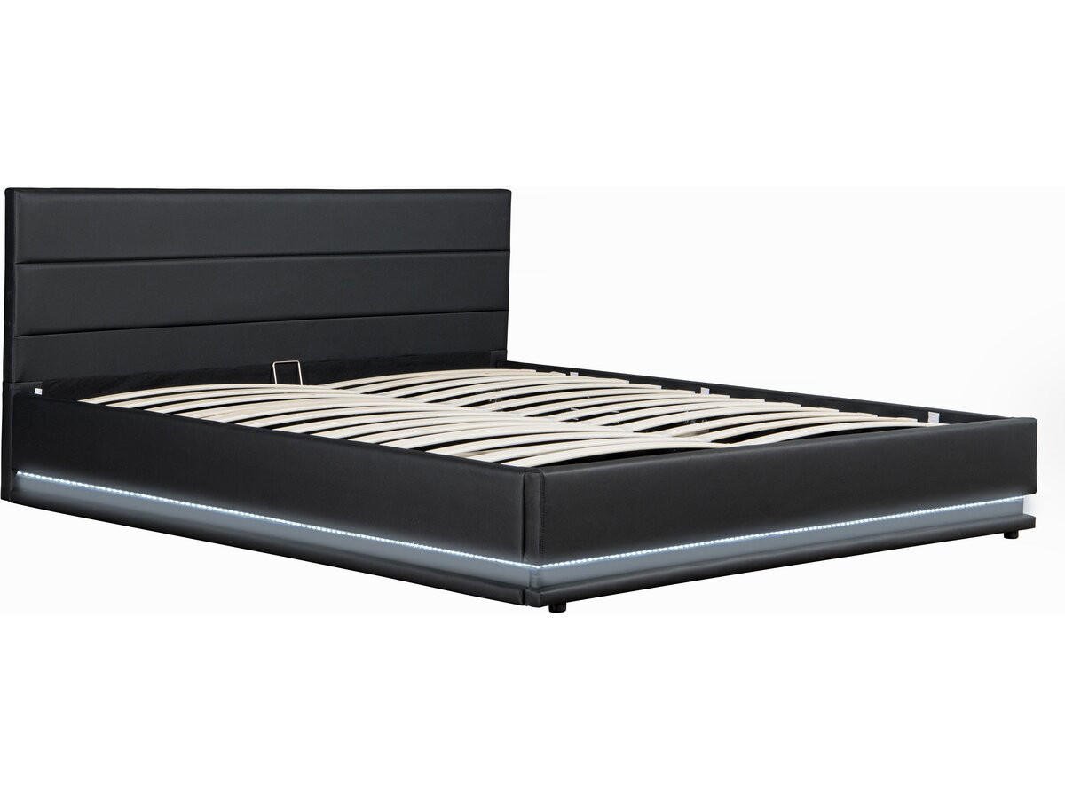 BETT anastasia Schwarz - Schwarz, Textil (200/180cm) - Habitat Garten