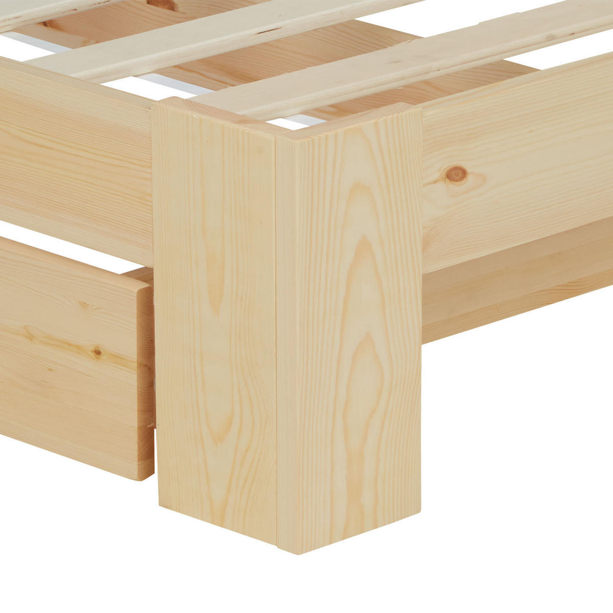 HOLZBETT mit Stauraum 90/200 cm natur - Braun, Holz (90/200cm) - Homestyle4u