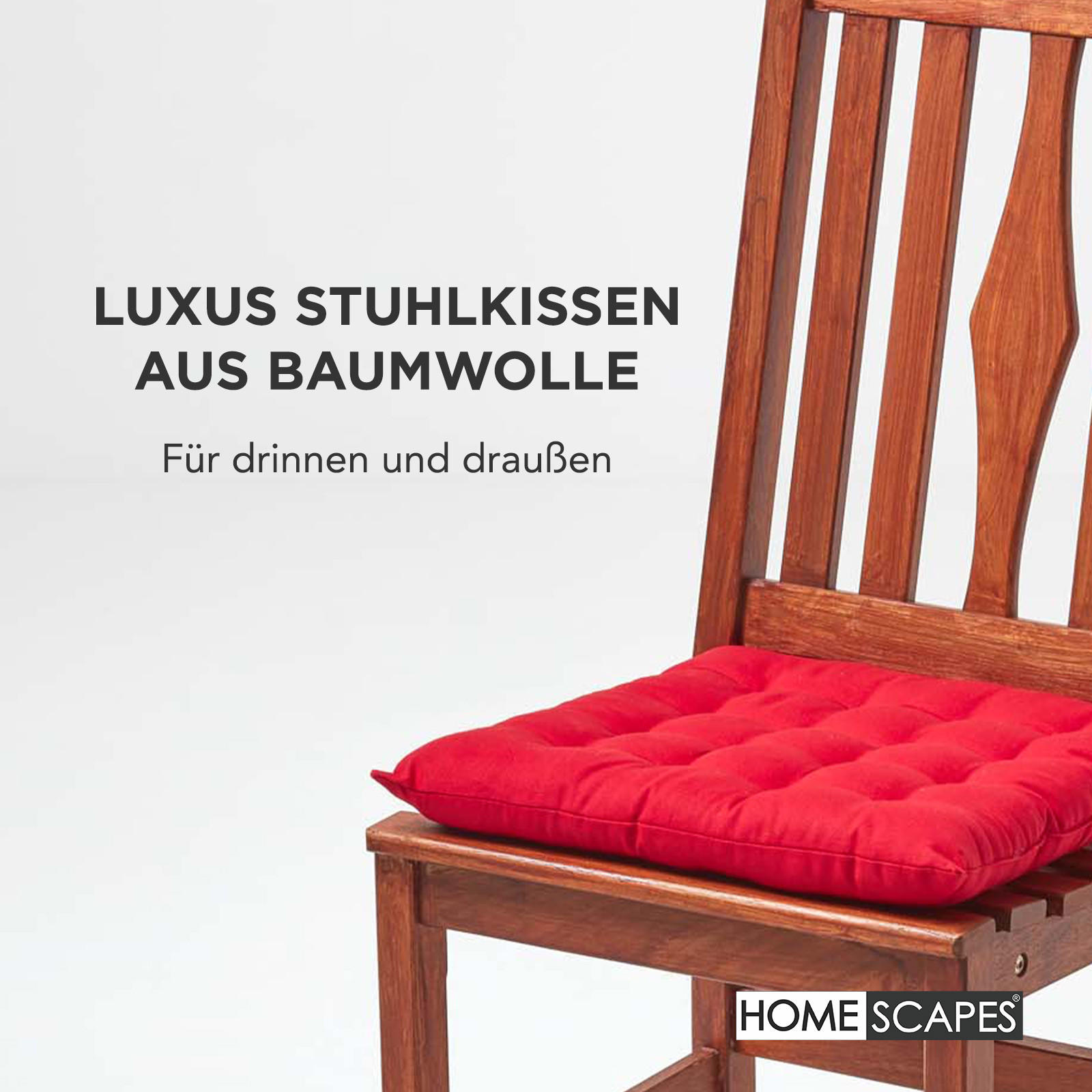 STUHLKISSEN 6er-Set rot 40/40/6,5 cm - Rot, Textil (40/40/6.5cm) - Homescapes
