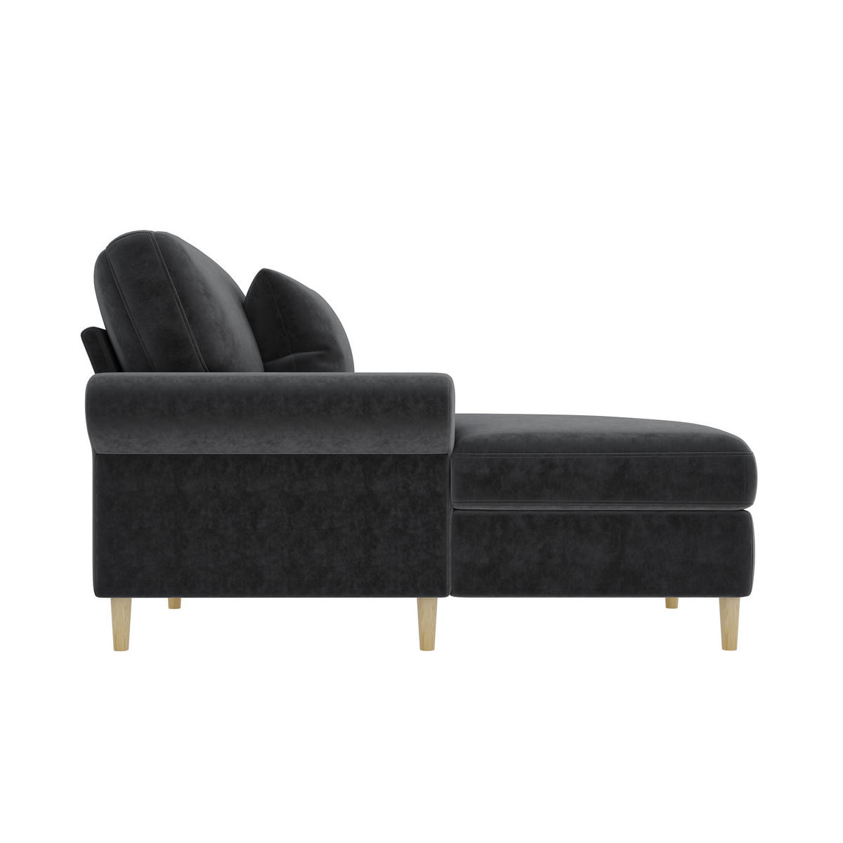 RELAXSESSEL Samt mit Liegefunktion 133/87/90 cm Grau inklusive Kissen - Grau, Kunststoff/Textil (87/90/133cm) - Redom