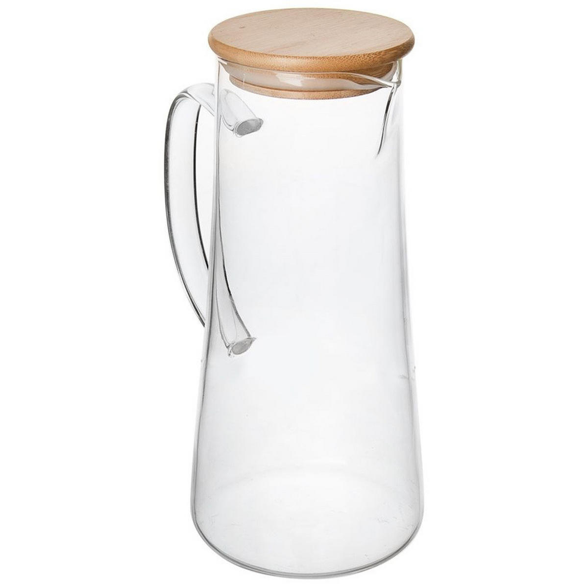 GLASKRUG mit Bambusdeckel 1,35 l - Transparent, Glas (1.35L) - Orion 