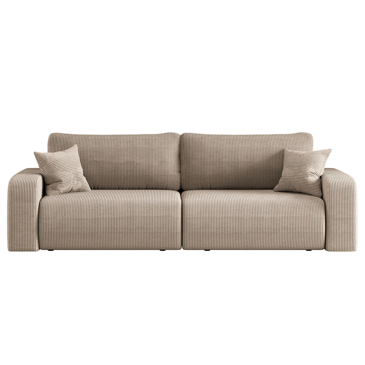 SCHLAFSOFA - Schwarz/Braun, Kunststoff/Textil (245/83/90cm) - home24