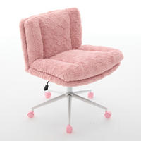 DREHSTÜHLE Kunstfell Drehbar Metallgestell Rosa - Pink, Metall (67/94/63cm) - SHOPENTRA