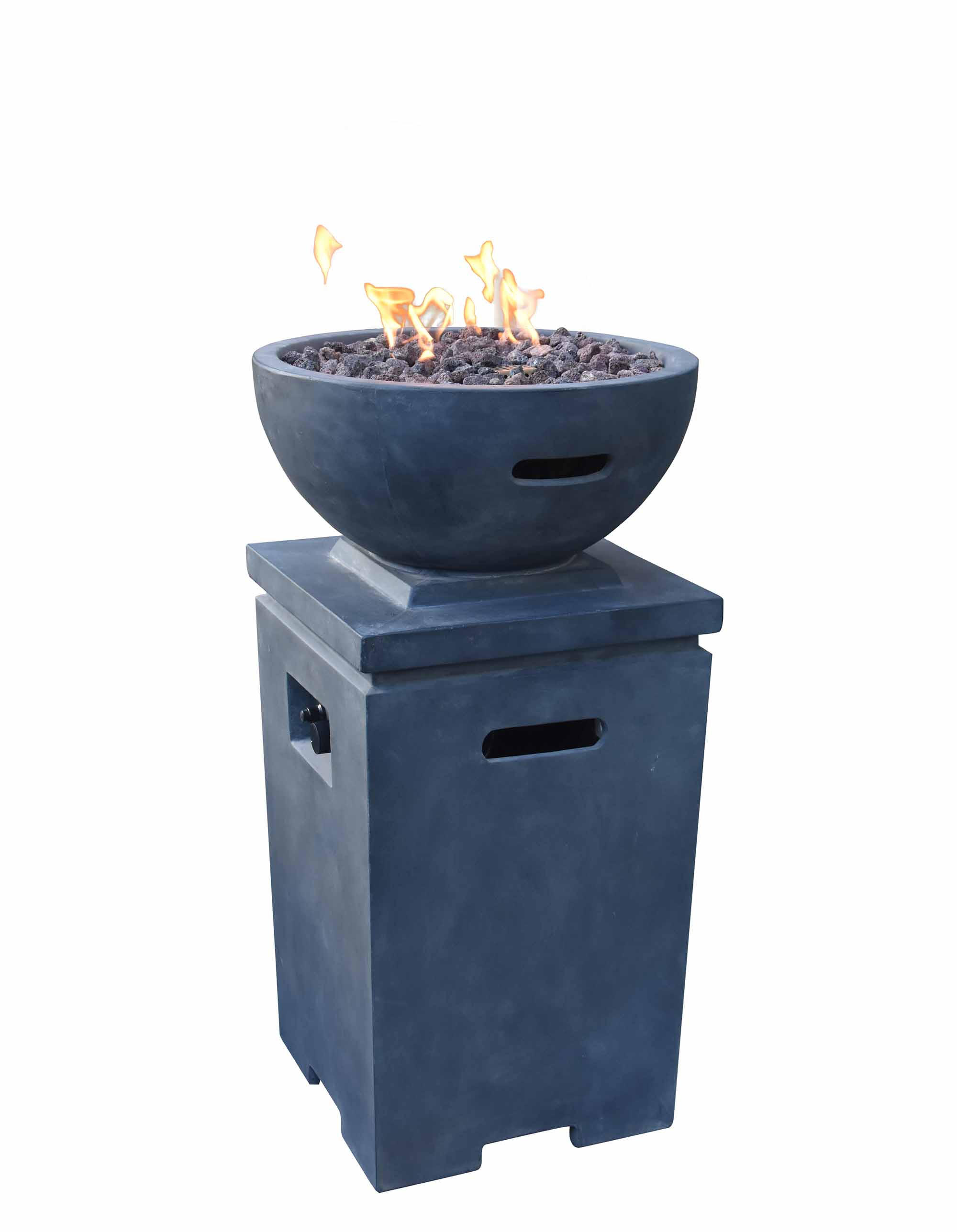 FEUERSTELLE Kupe in Beton-Optik dunkelgrau aus Faserbeton - Dunkelgrau, Stein (54/97/54cm) - Elementi