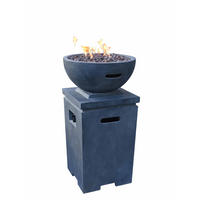 FEUERSTELLE Kupe in Beton-Optik dunkelgrau aus Faserbeton - Dunkelgrau, Stein (54/97/54cm) - Elementi